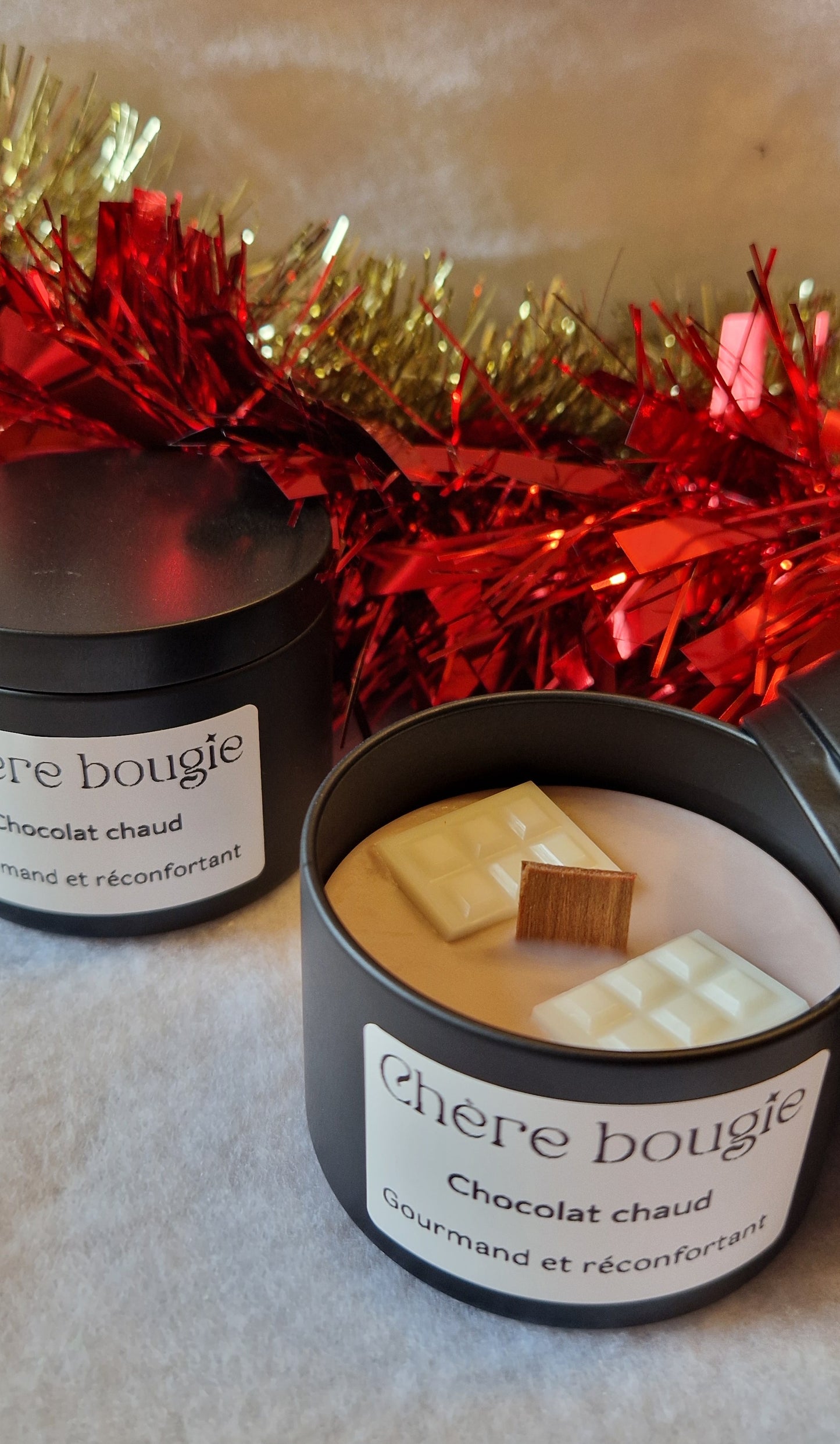Bougie Parfumée “Chocolat Chaud” - Senteur Gourmande et Réconfortante 🍫