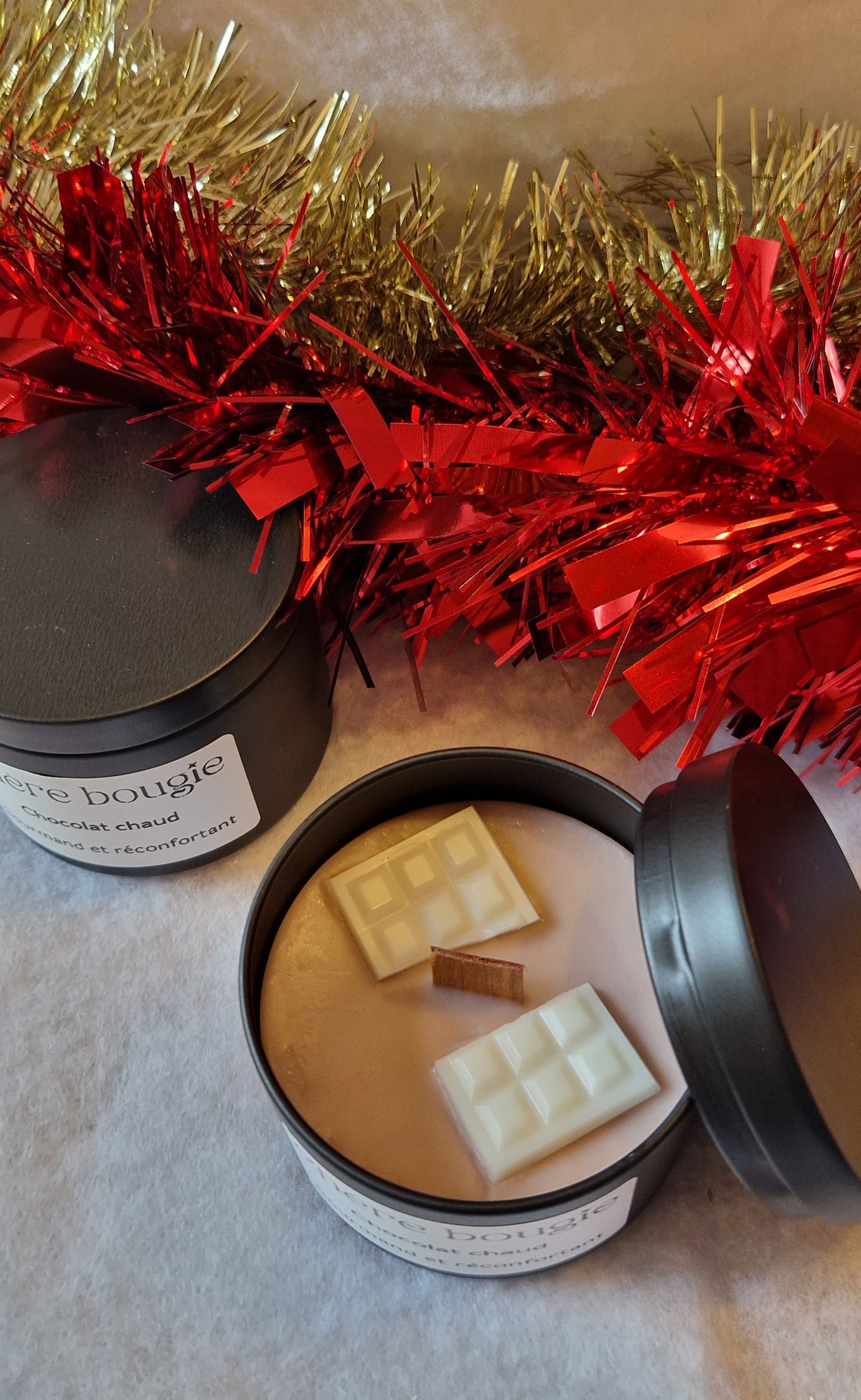 Bougie Parfumée “Chocolat Chaud” - Senteur Gourmande et Réconfortante 🍫