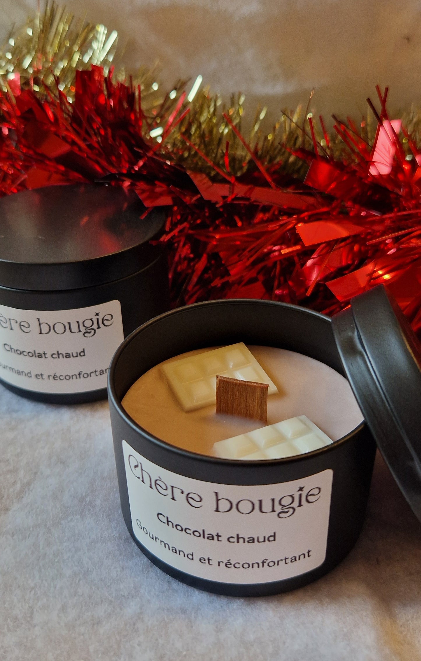 Bougie Parfumée “Chocolat Chaud” - Senteur Gourmande et Réconfortante 🍫