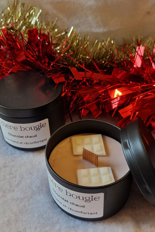 Bougie Parfumée “Chocolat Chaud” - Senteur Gourmande et Réconfortante 🍫